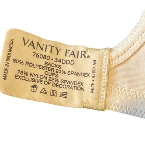 34DDD Nude Vanity Fair Minimizer Bra 76080 Full Coverage Smooth - Picture 4 of 6